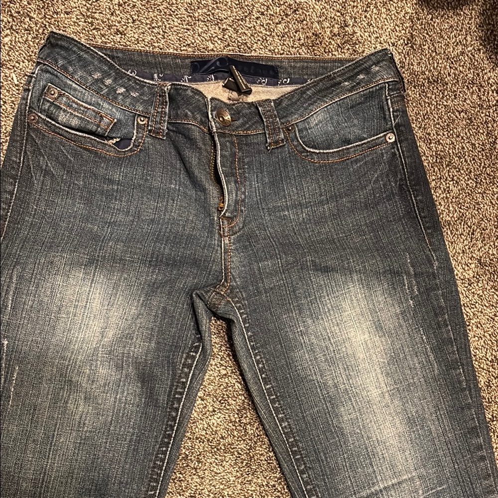 Refuge Blue Flare Wide Leg Jeans
